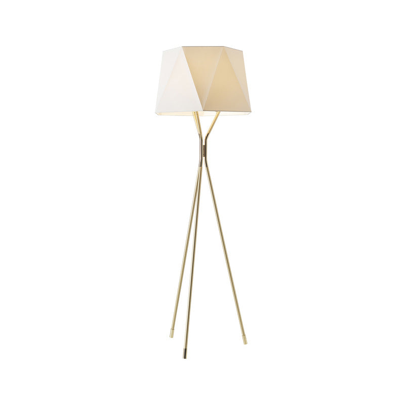 Solitaire Small Floor Lamp - White Chinette Shade