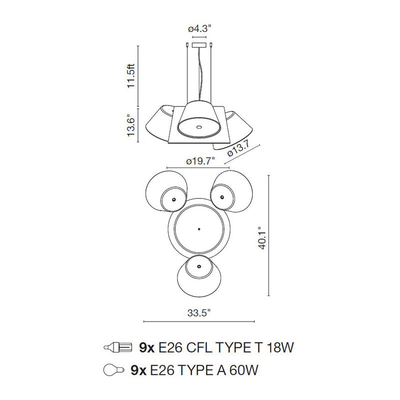 Tam Tam 3 Pendant Light