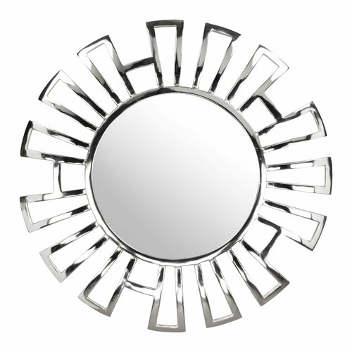 30.3" x 1.2" x 30.3" Aluminum Aluminium MDF Round Mirror - Novus Decor Wall Decor