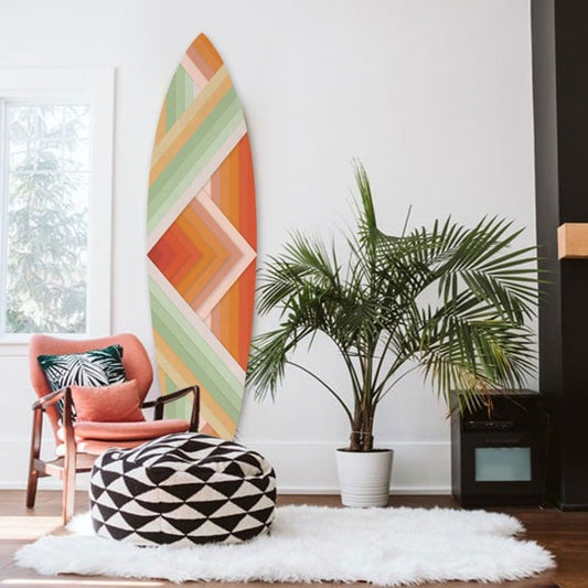 Retro Mod Orange Surfboard Wall Art - Novus Decor wall decor