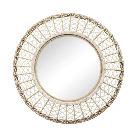 33.5" Woven Rattan Mirror - Novus Decor Wall Decor
