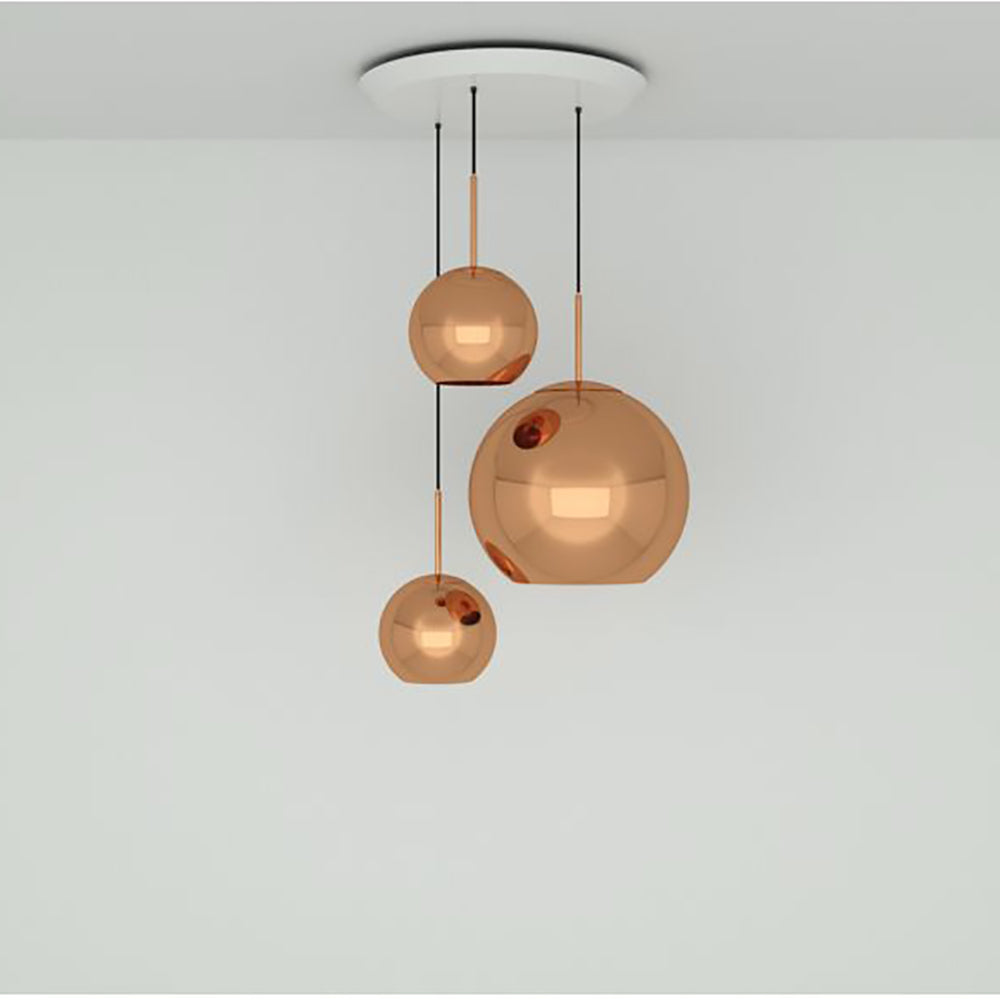 Copper Trio Round LED Pendant Light