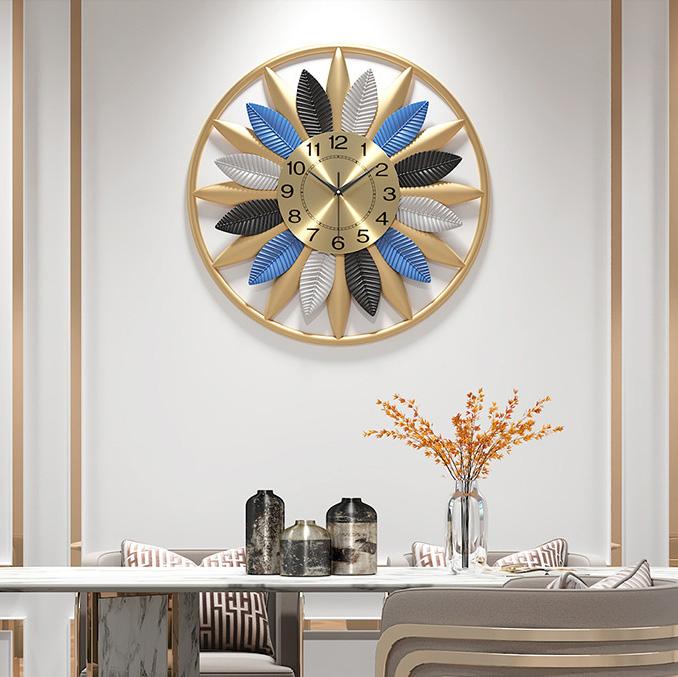 Gold Framed Leaves Decorative Wall Clock