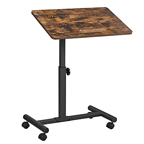 Tilting Top End Table with 2 Lockable Rolling Wheels