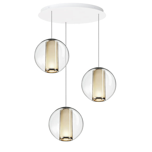 White / 3 Lights Bel Occhio Chandelier OPEN BOX