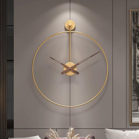 20'' Walnut Hands Metal Wall Clock