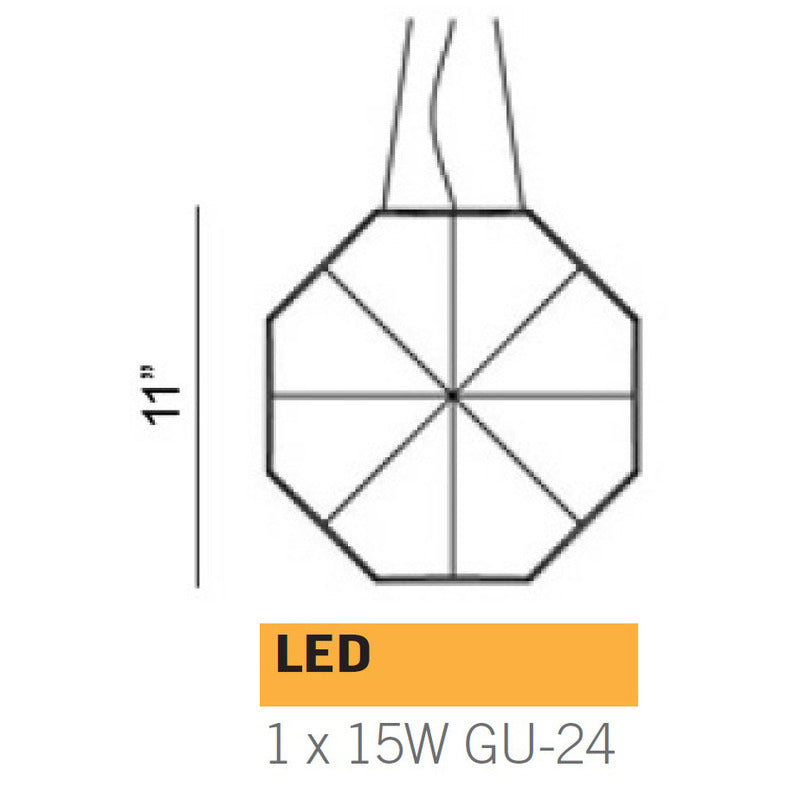 24 Karati Octagonal Pendant Light