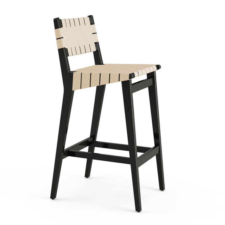 Risom Stool with Webbed Seat and Back