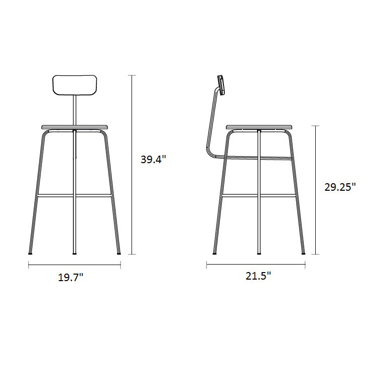 Afteroom Stool with Back