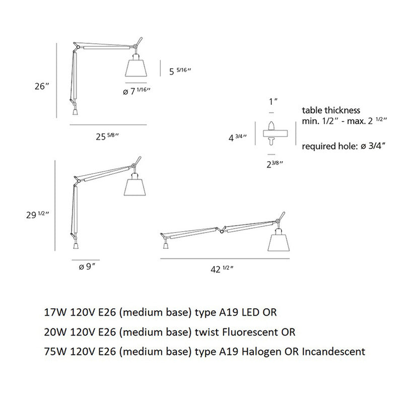 Tolomeo Table Lamp With Shade