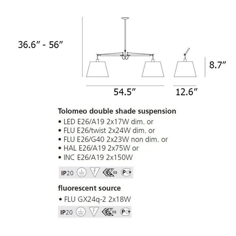 Tolomeo Double Shade Suspension