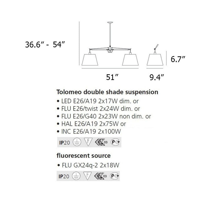 Tolomeo Double Shade Suspension