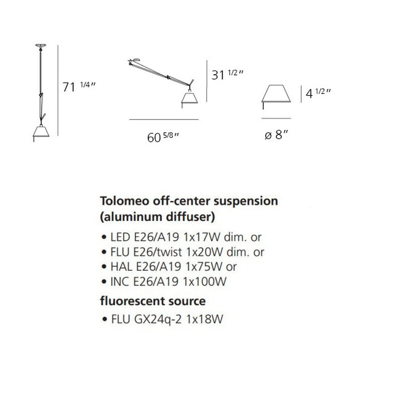 Tolomeo Off Center Suspension Light