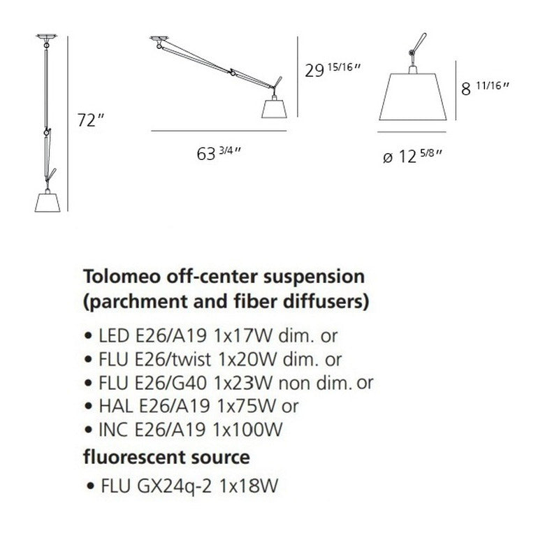 Tolomeo Off Center Suspension Light