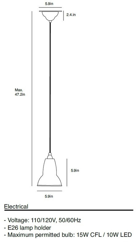 Linen White Original 1227 Pendant Light OPEN BOX