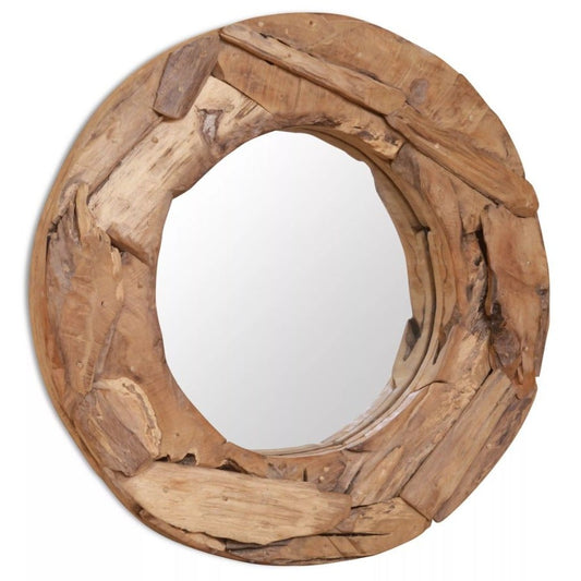 Decorative Mirror Teak 23.6" Round - Novus Decor Wall Decor