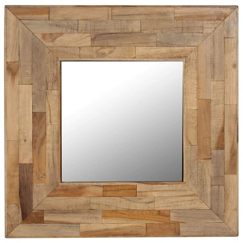 Mirror Reclaimed Teak 19.6"x19.6" - Novus Decor Wall Decor