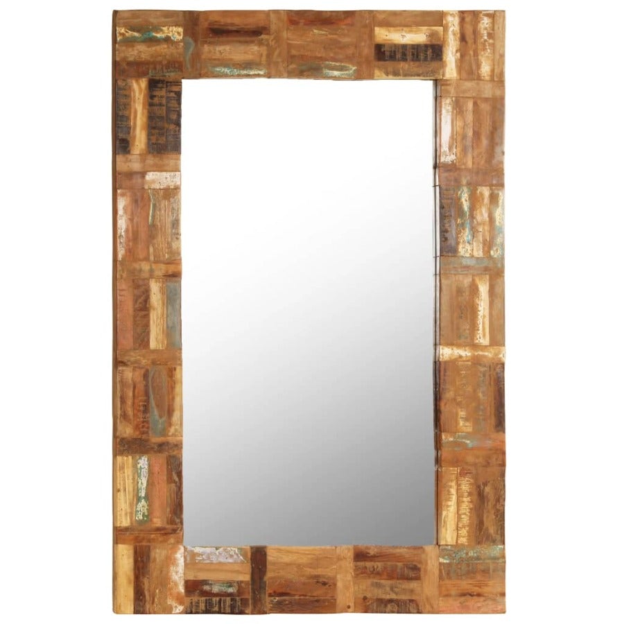 Wall Mirror Solid Reclaimed Wood 23.6"x23.6" - Novus Decor Wall Decor