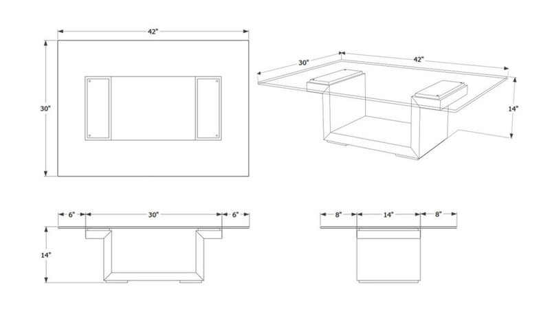 SQG42 Rectangular Coffee Table