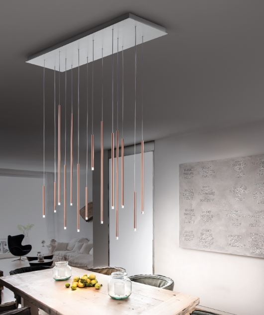 A-Tube Nano 14-Light Rectangular Pendant Light