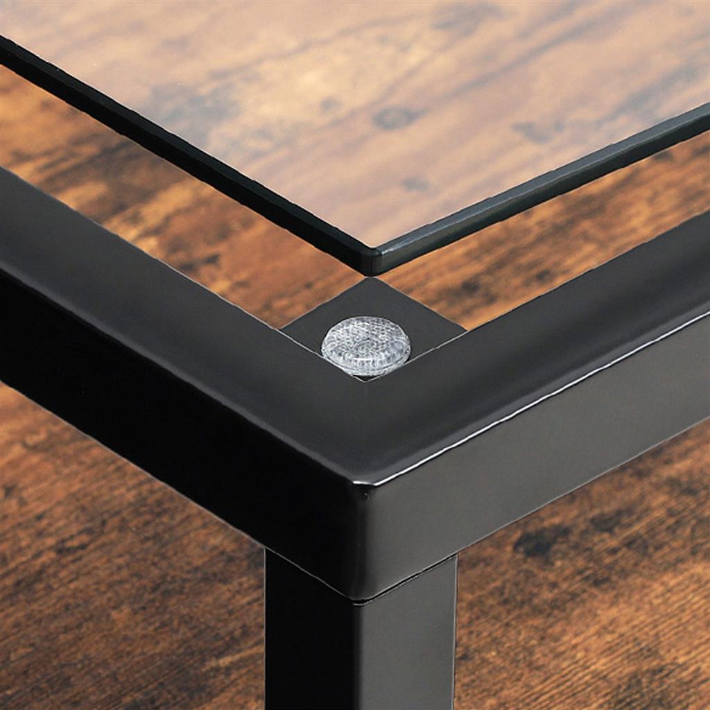 Tempered Glass End Table with Shelf