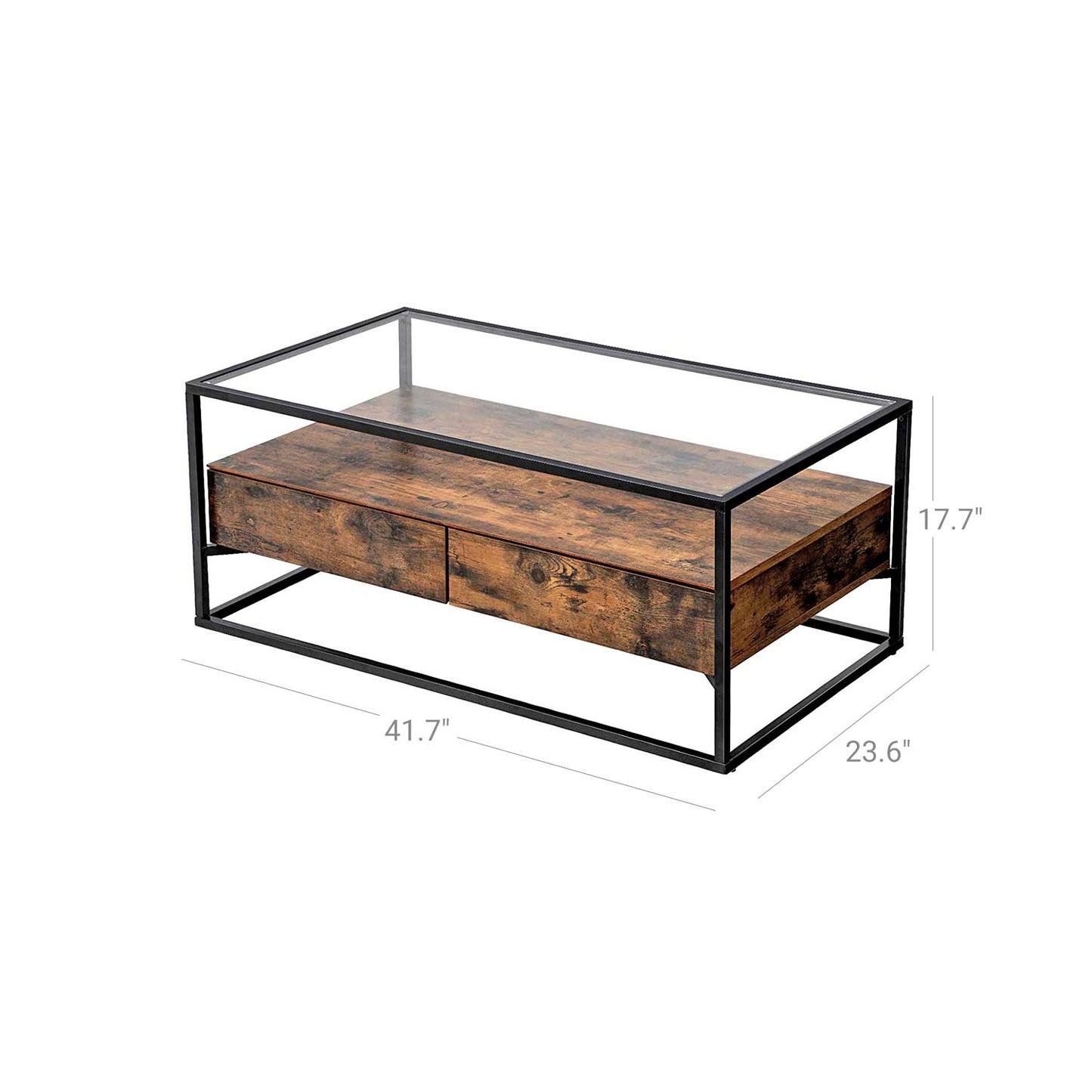 Industrial Coffee Table with 2 Drawers