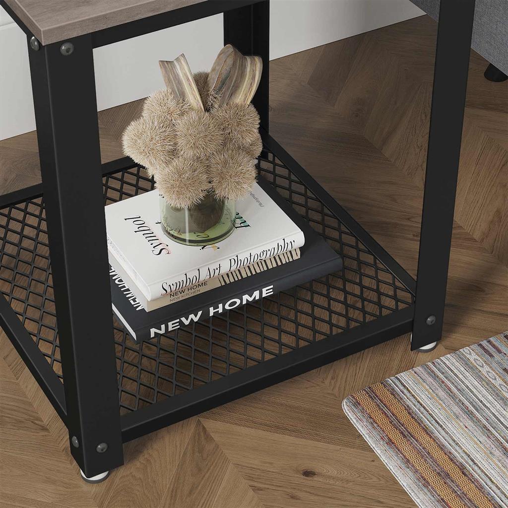 Gray Square Side Table End Table