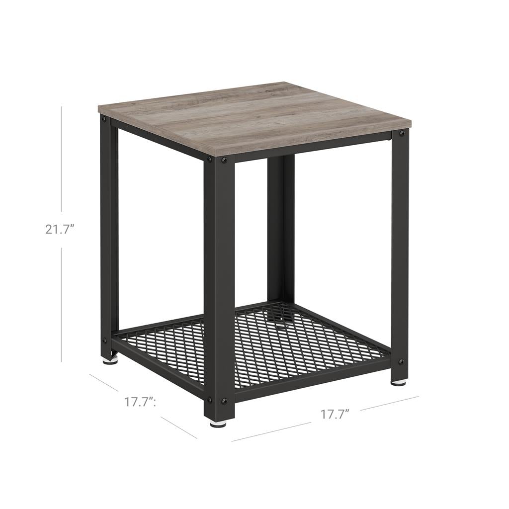 Gray Square Side Table End Table