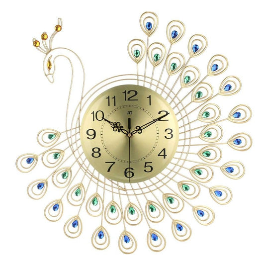 Peacock Metal Wall Clock - Novus Decor Wall Decor