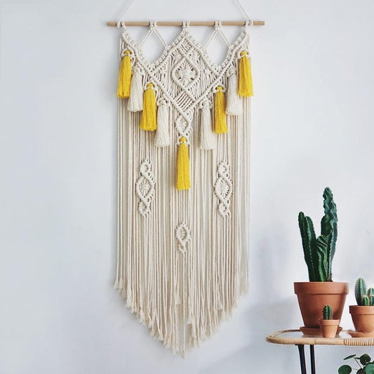 Macrame Wall Hanging Geometric Wall Art Decor Woven Tapestry Bohemian - Novus Decor Wall Decor