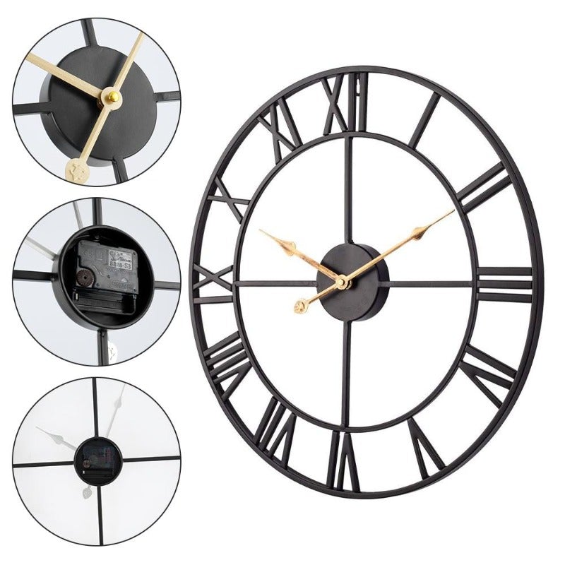 Retro Metal Clock - Novus Decor Wall Decor