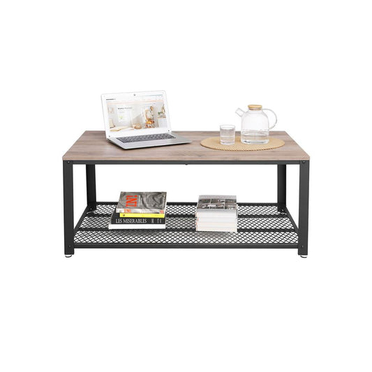 Gray Coffee Table with Shelf