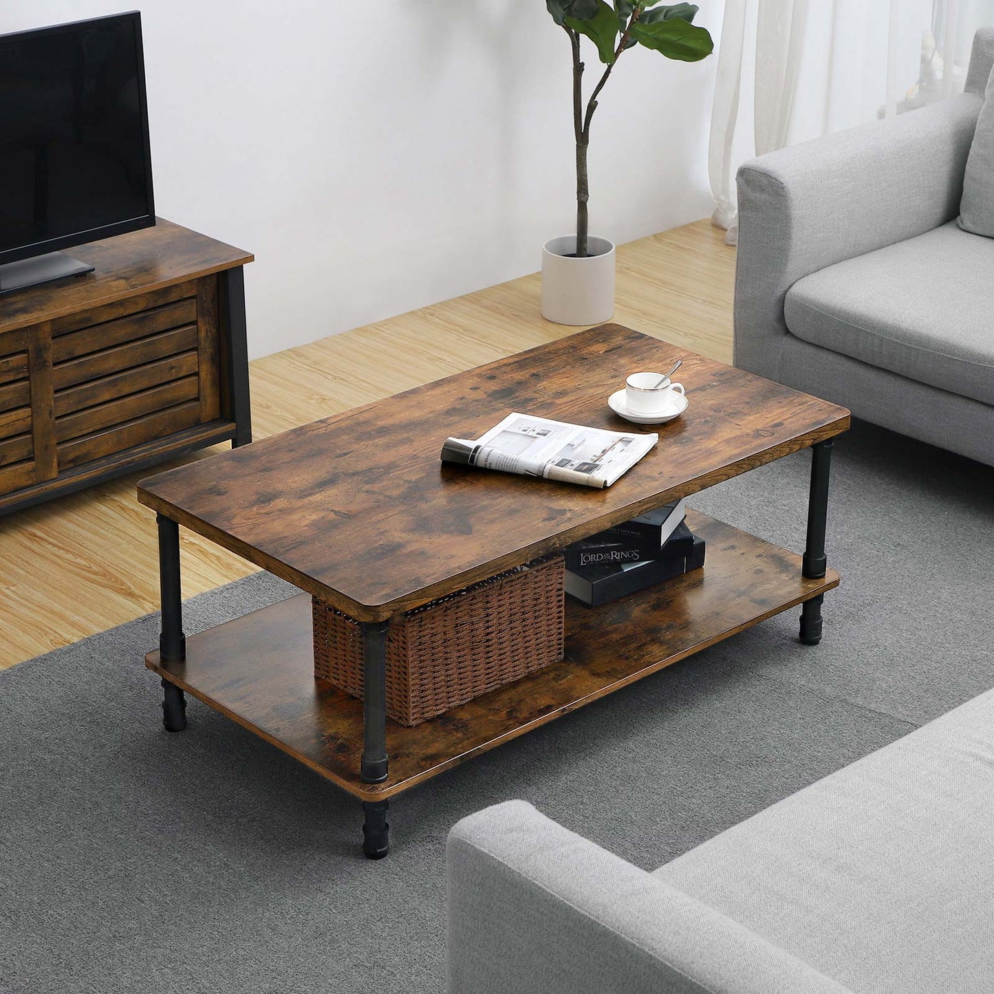 Coffee Table with 1.2 Inch Thick Tabletop