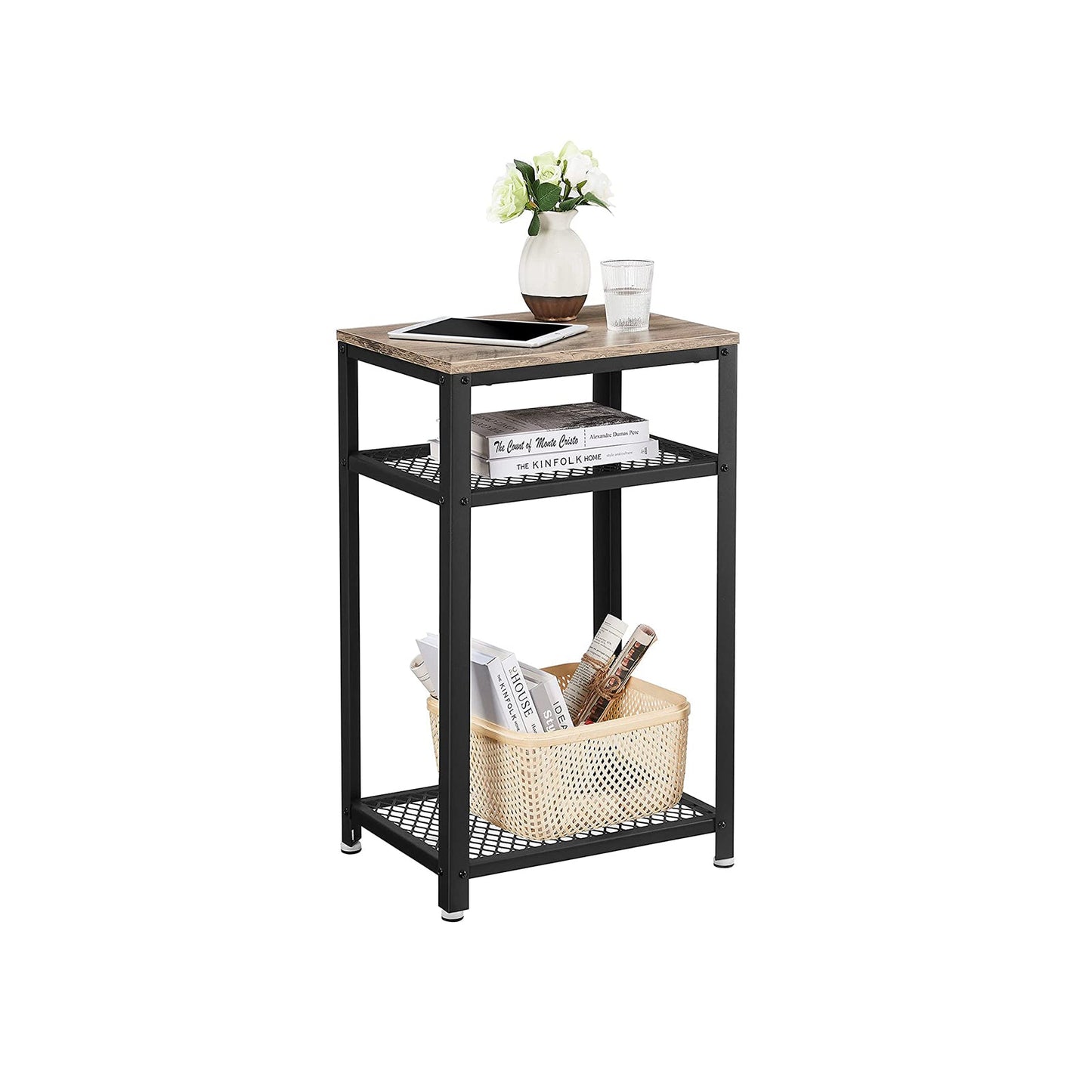 End Telephone Table with 2 Mesh Shelves