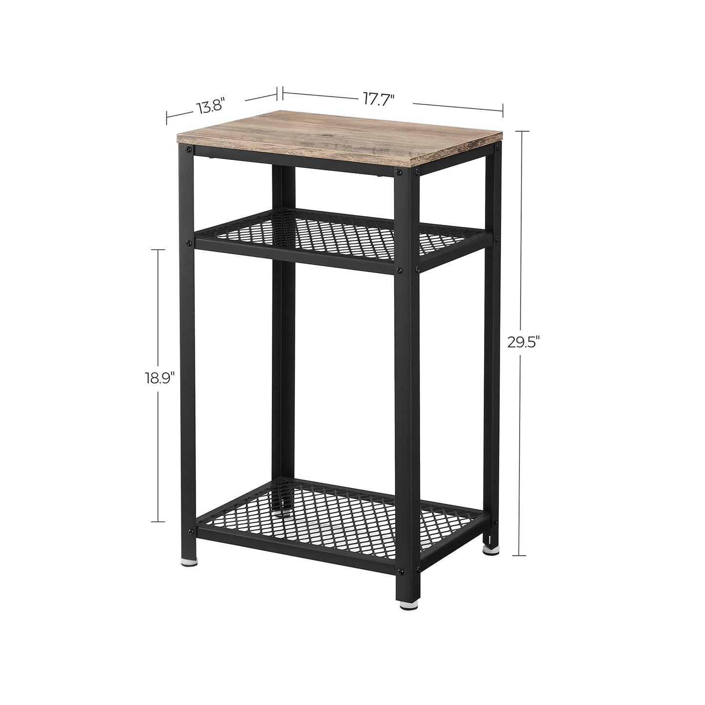 End Telephone Table with 2 Mesh Shelves