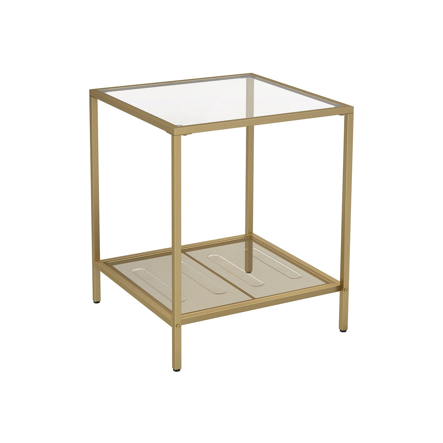 Glass Side Table with Shelf for Sale