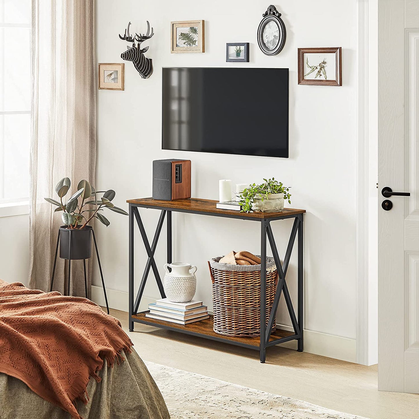 Sofa Table with 2 Storage Shelves