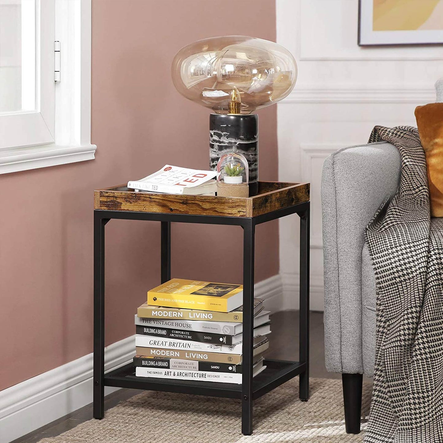 Mesh Shelf End Table