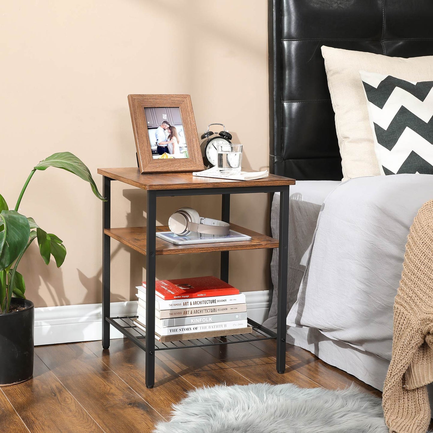 Nightstand with 3 Shelves