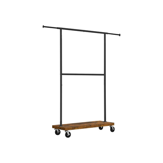 Double Rod Industrial Rolling Garment Rack