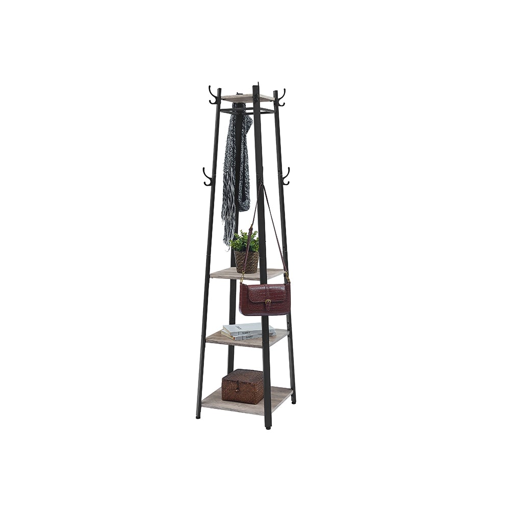Coat Rack Stand with 3 Shelves