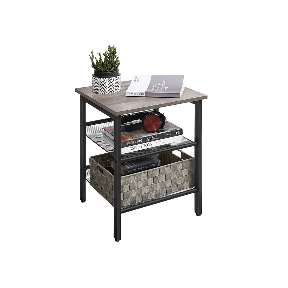 Nightstand with 2 Adjustable Shelves