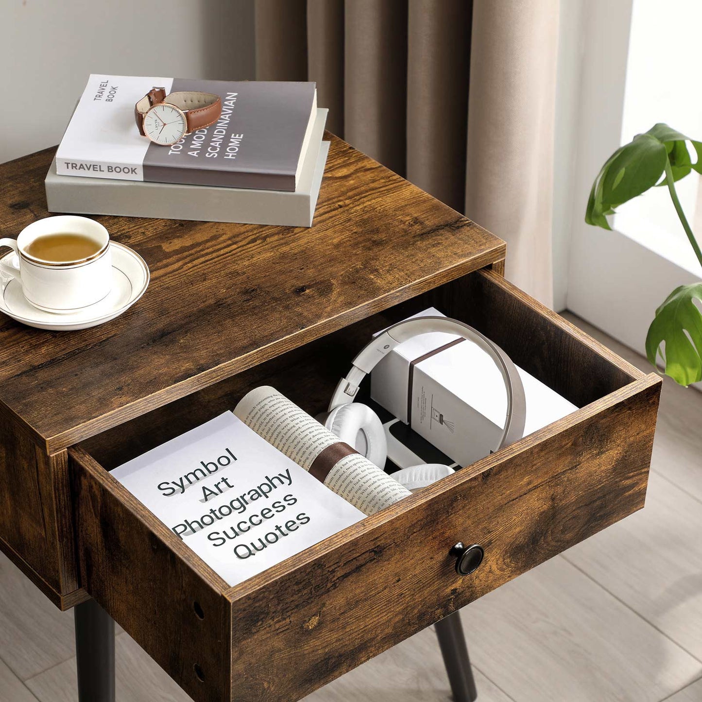 End Table with a Drawer and Tapered Legs