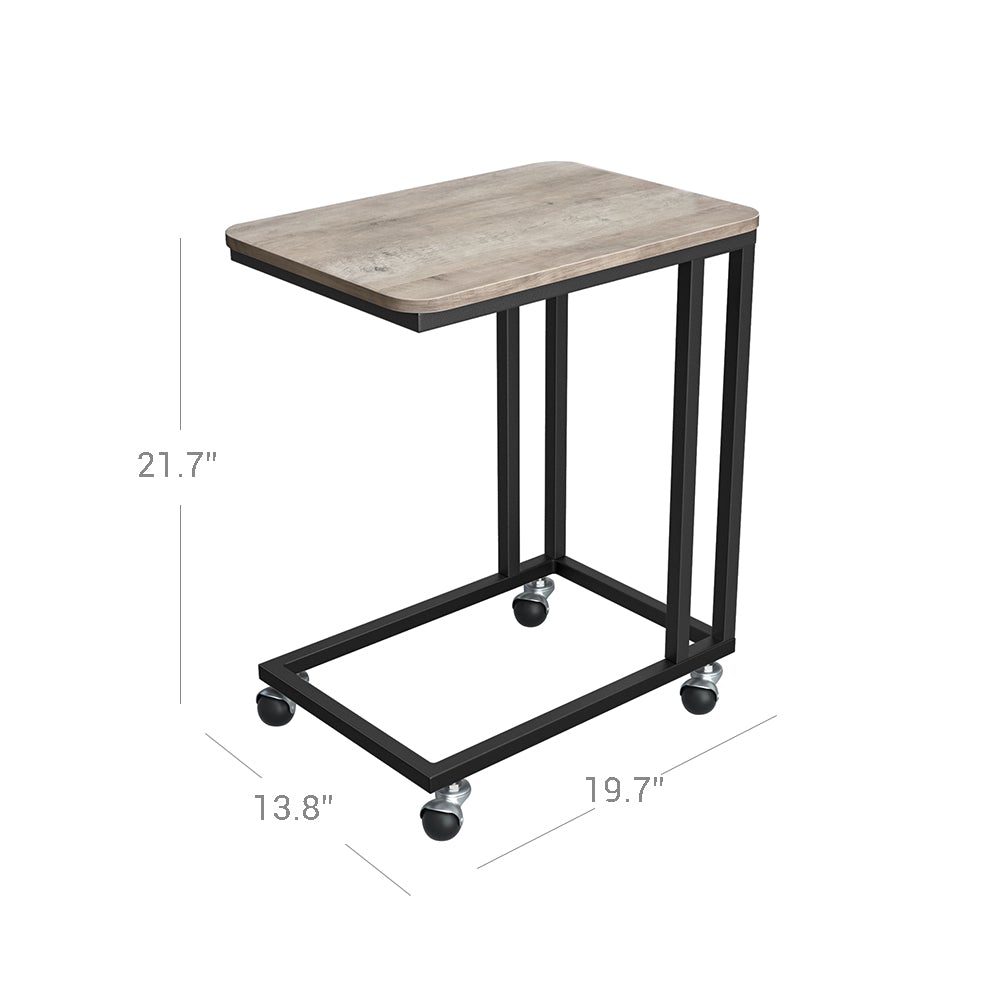 C Shaped Snack Table with Metal Frame