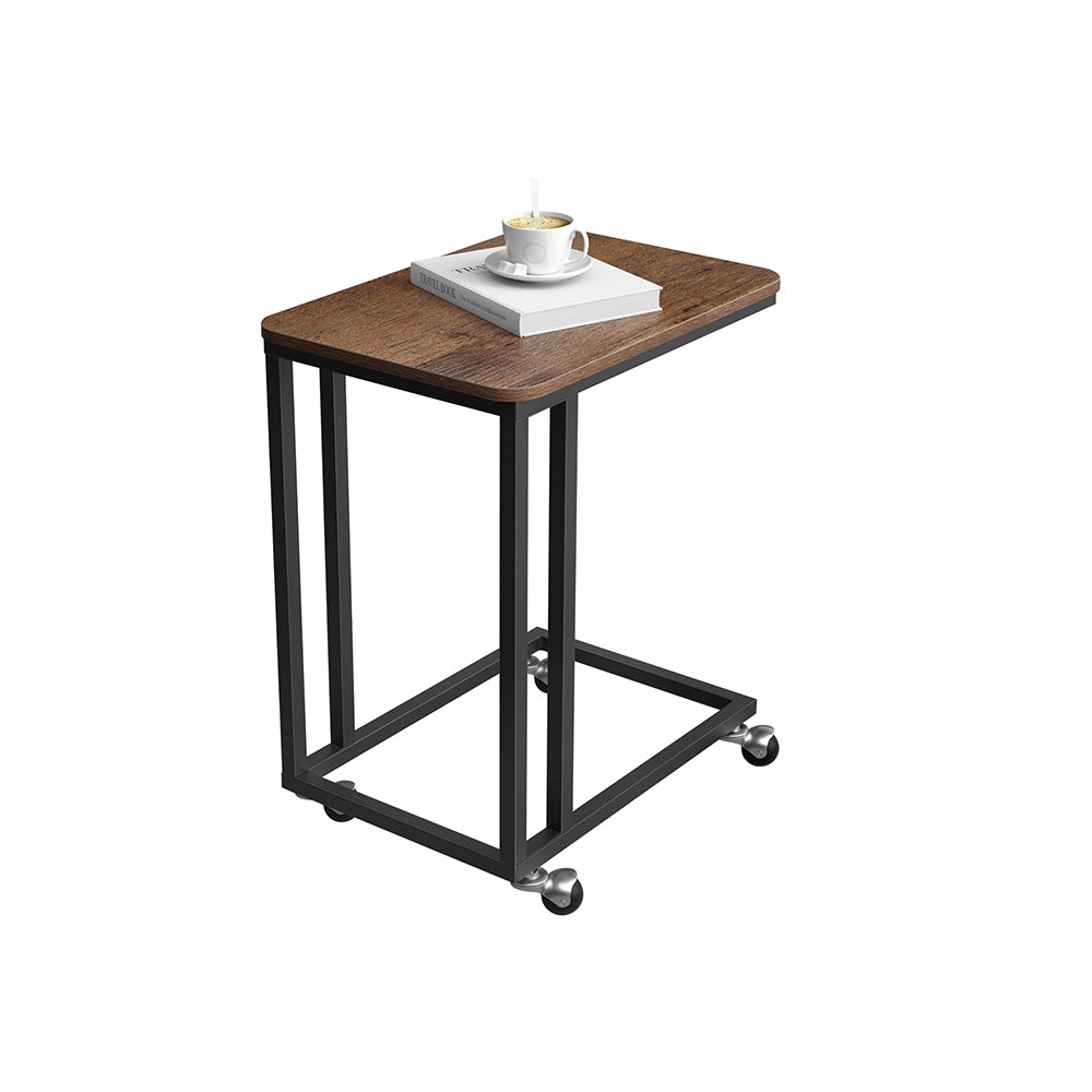 C Shaped Snack Table with Metal Frame