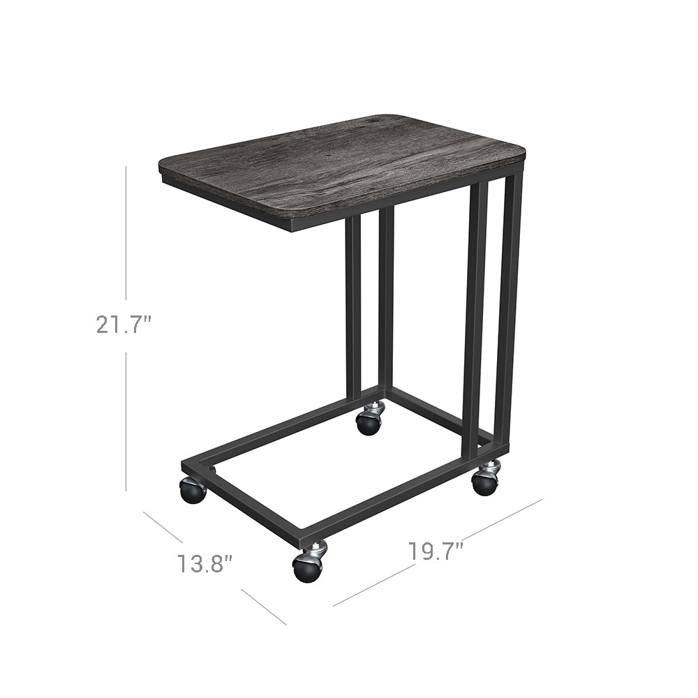 C Shaped Snack Table with Metal Frame