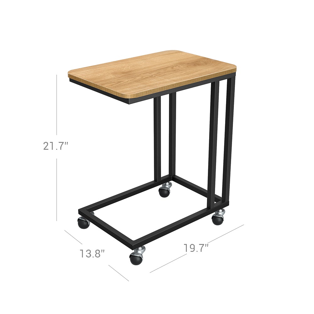 C Shaped Snack Table with Metal Frame
