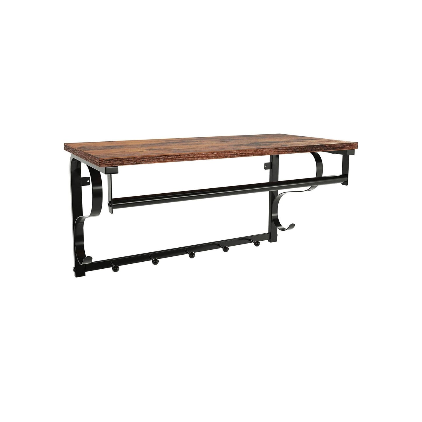 Industrial Coat Rack Shelf Wall Mounted