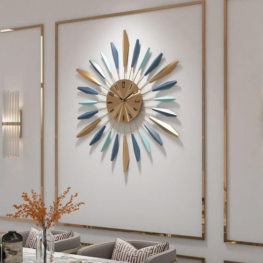 Nordic Metal Feather Wall Clock - Novus Decor Wall Decor