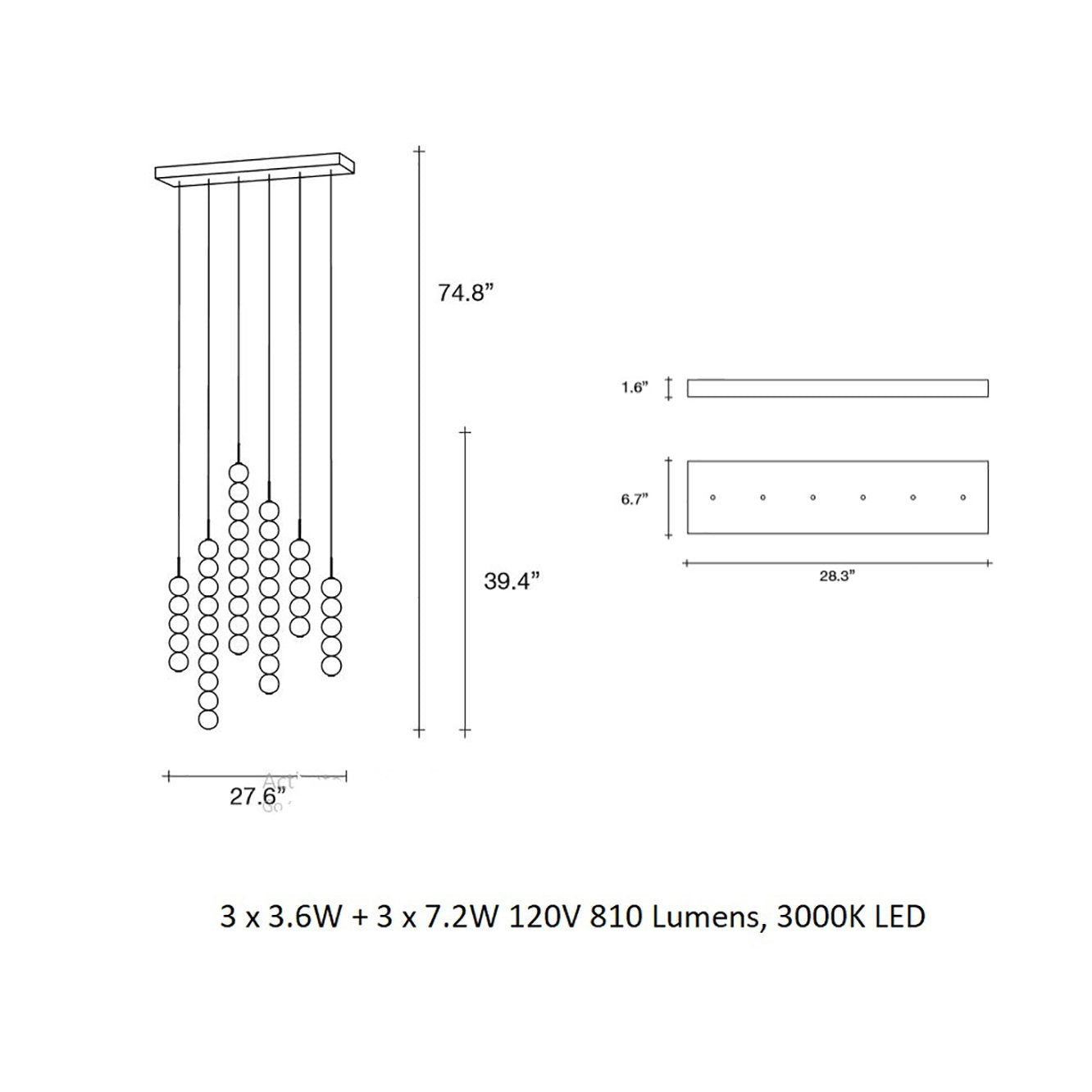 Abacus Linear LED Suspension Light